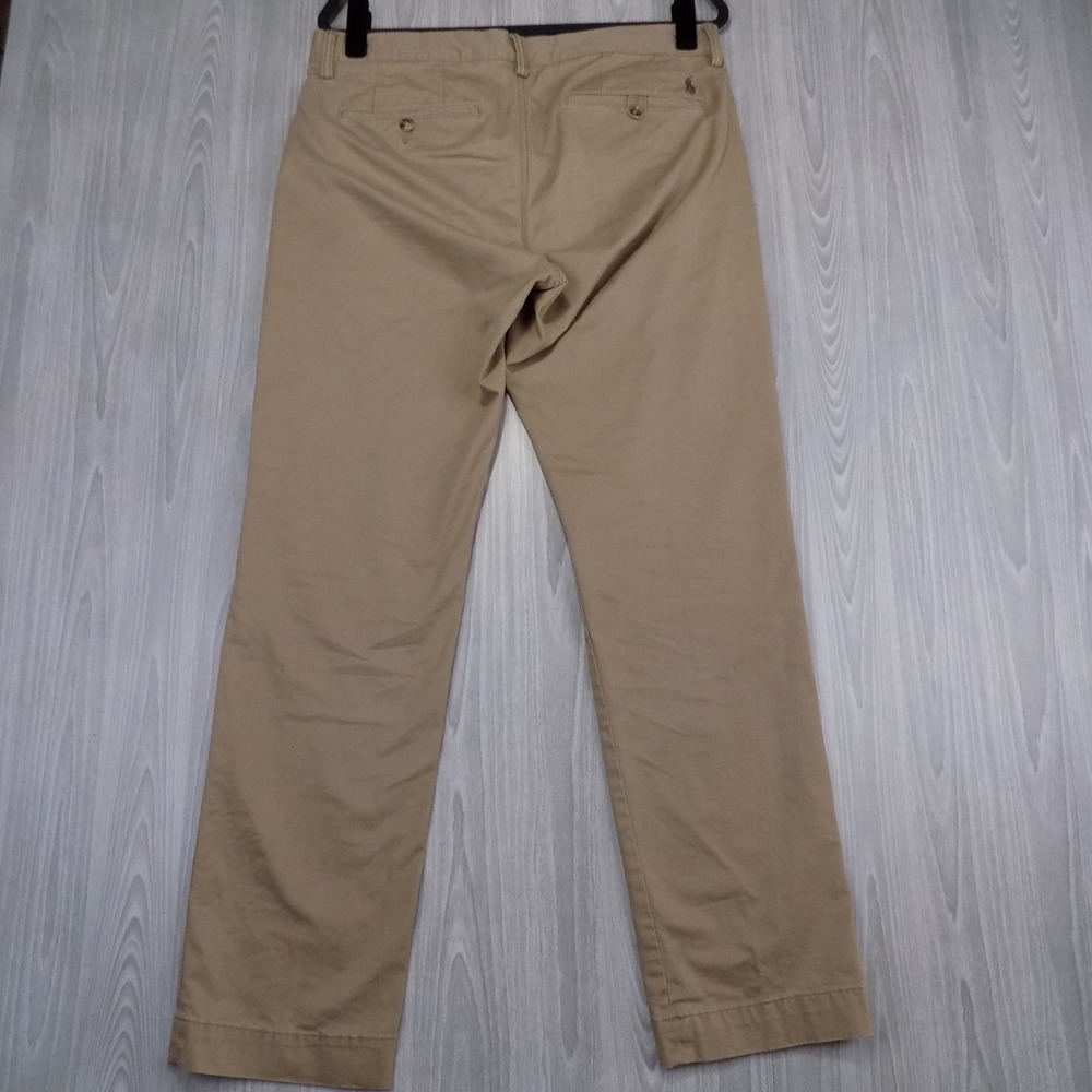 Polo Ralph Lauren Stretch Straight Fit Chinos Mens 33x32 Tan Casual Preppy - Picture 6 of 10